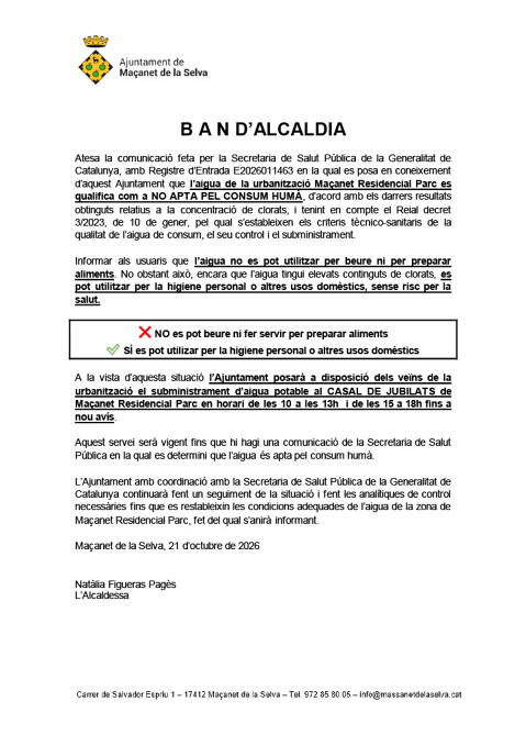 BAN D'ALCALDIA 