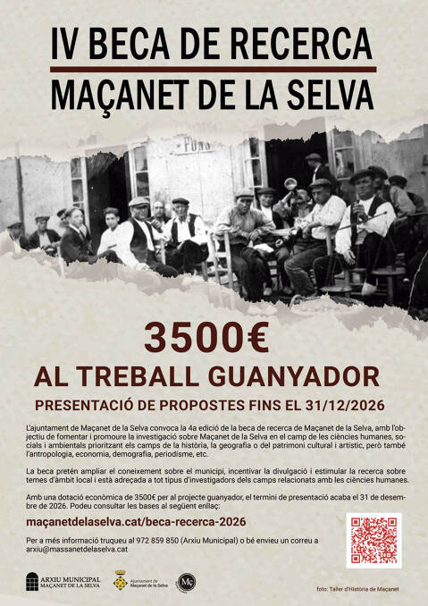 IV edició Beca de Recerca de Maçanet de la Selva